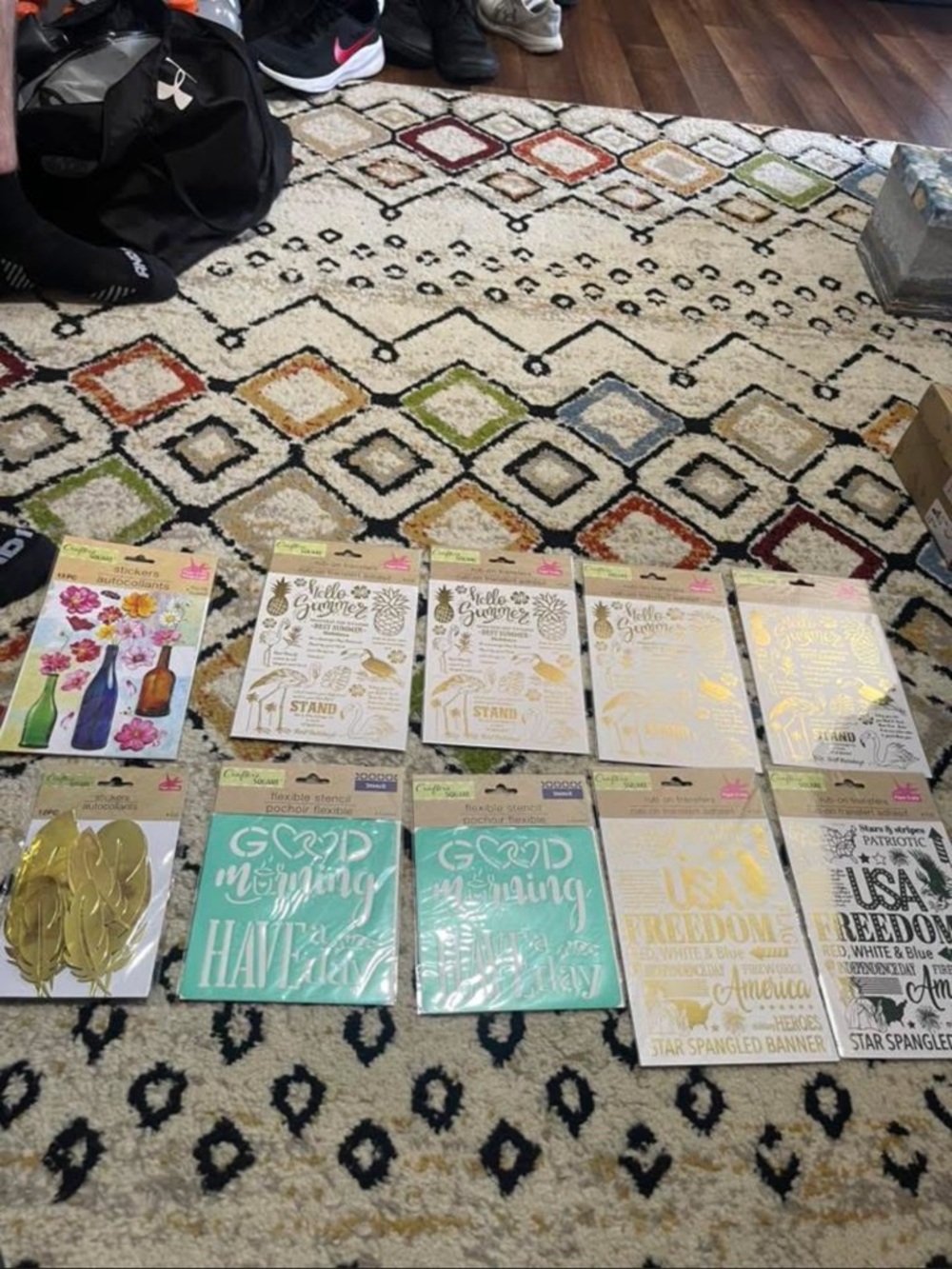 Stickers, rub on transfers, stencils